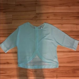 Shear teal top